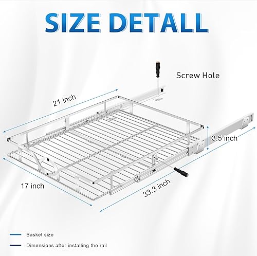 Vista 27 de Organizador de gabinete extraíble (12 pulgadas de ancho x 21 pulgadas de profundidad), estantes deslizantes para cocina, organizador debajo