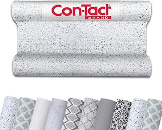Con-Tact Brand Grip Prints Non-Adhesive Non-Slip Counter Top, Drawer/Shelf Liner, 12" x 20', Granite Black and White