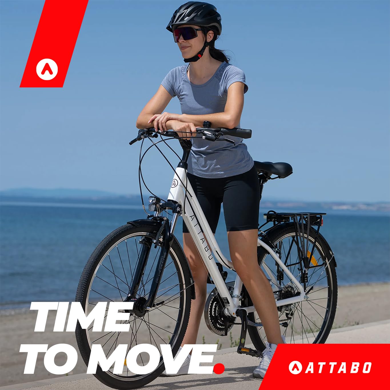 ATTABO Trekking Fahrrad Damen 17-19 Zoll Rahmen 28 Zoll Räder V-Brake Bremsen Ergonomischer Lenker
