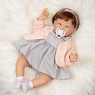 Paradise Galleries Realistic Reborn Toddler Doll Sweetie Pie, 19 inch, Rooted Hair & Magnetic Pacifier, 7-Piece Baby Doll Gift Set