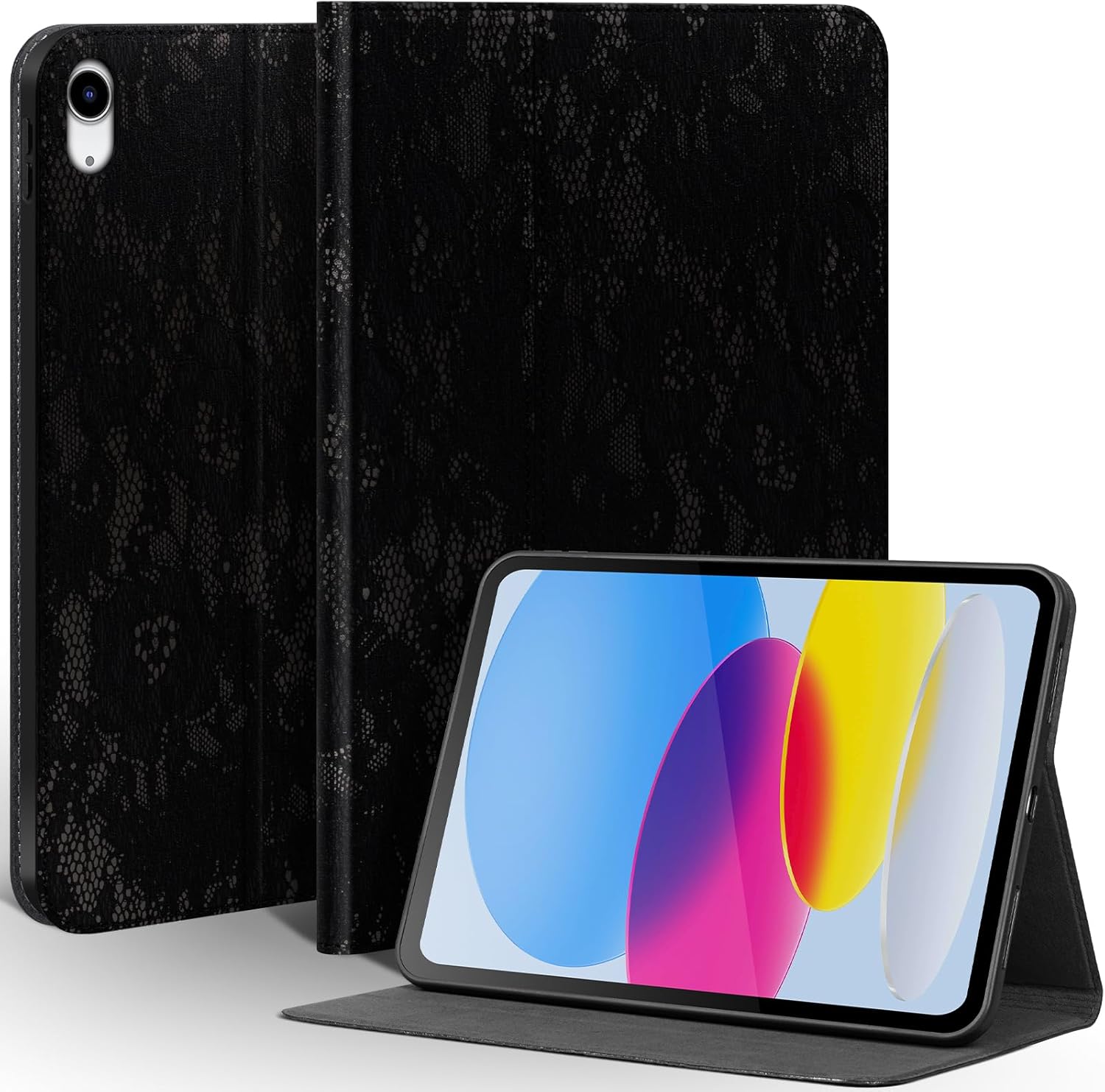Leather Case for iPad (A16) 11th Gen. 2025 11 Inch, iPad 10th Gen.2022 10.9 Inch, Full Grain Leather Cover with Auto Sleep/Wake, Anti Slip, Brown Stripe