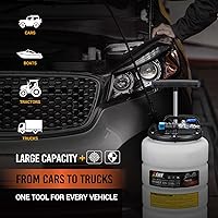 Vista 6 de Bomba EWK extractora neumática/manual para cambio de aceite patentada de 3.9 galones para extracción de vacío de fluidos automotrices.