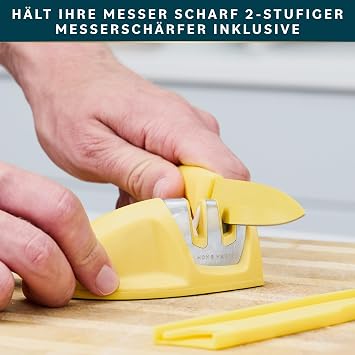 Home Hero 11-Tlg Messerset aus Edelstahl Mehrfarbig Professionelle Küchenmesser aus Edelstahl mit Antihaftbeschichtung individuellen Scheiden & Messerschärfer.