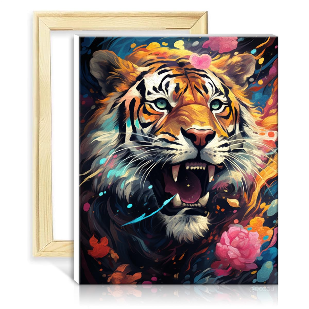 TANGFEIY Oil Painting by Numbers Kits Huahu DIY Paint by Numbers Adults Beginner with 3 Brushes & Acrylic Paints House Art Deco Crafts No Frame(30x40cm)