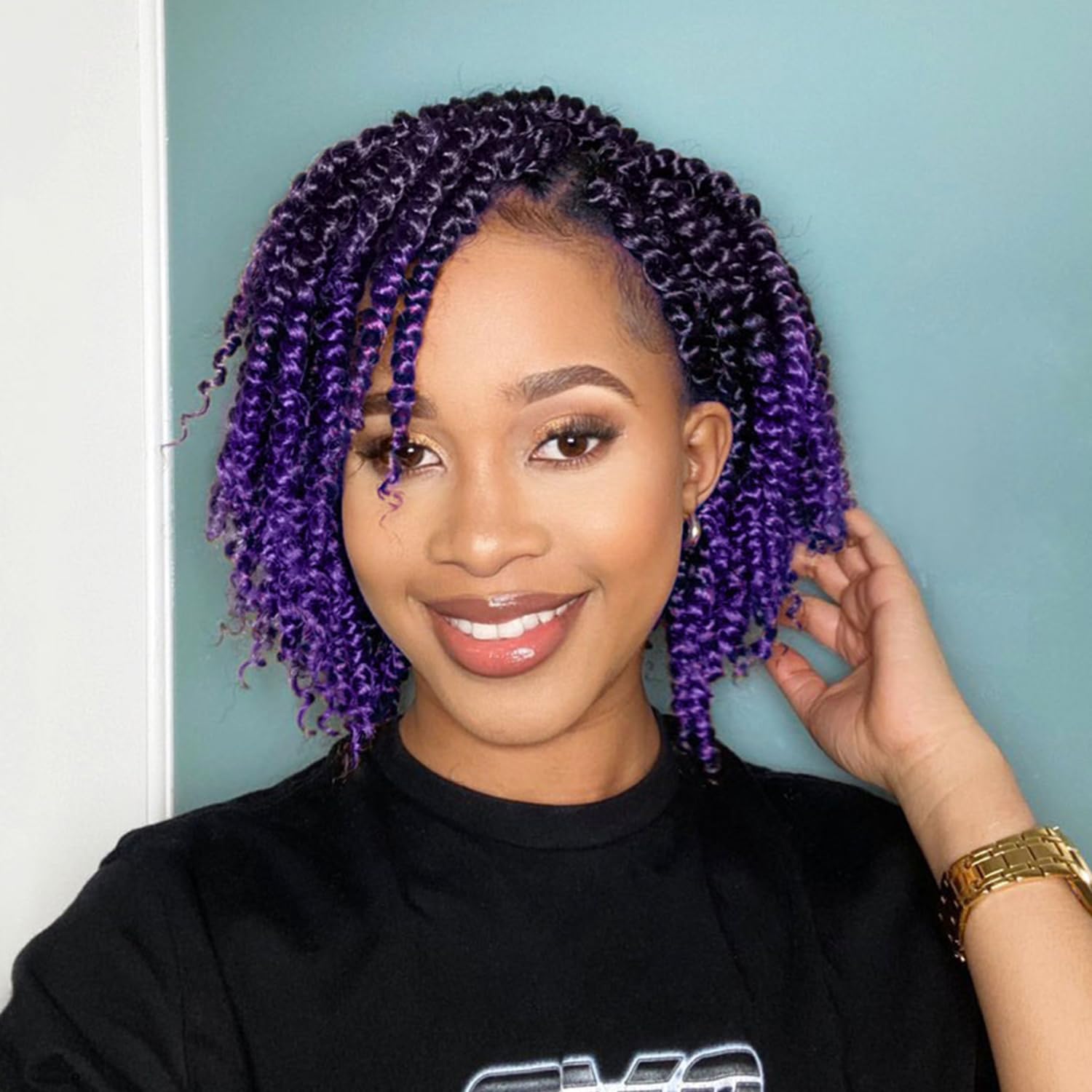 Passion Twist Hair 8 Packs Passion Twist Crochet Hair 8 Inch Pre Looped Crochet Hair For Black Women Short Crochet Passion Twist Braiding Hair