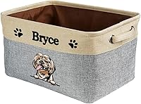 Vista 8 de Cesta de almacenamiento plegable personalizada con divertido perro Shih Tzu, plegable de tela resistente para juguetes para mascotas, cubo con asas