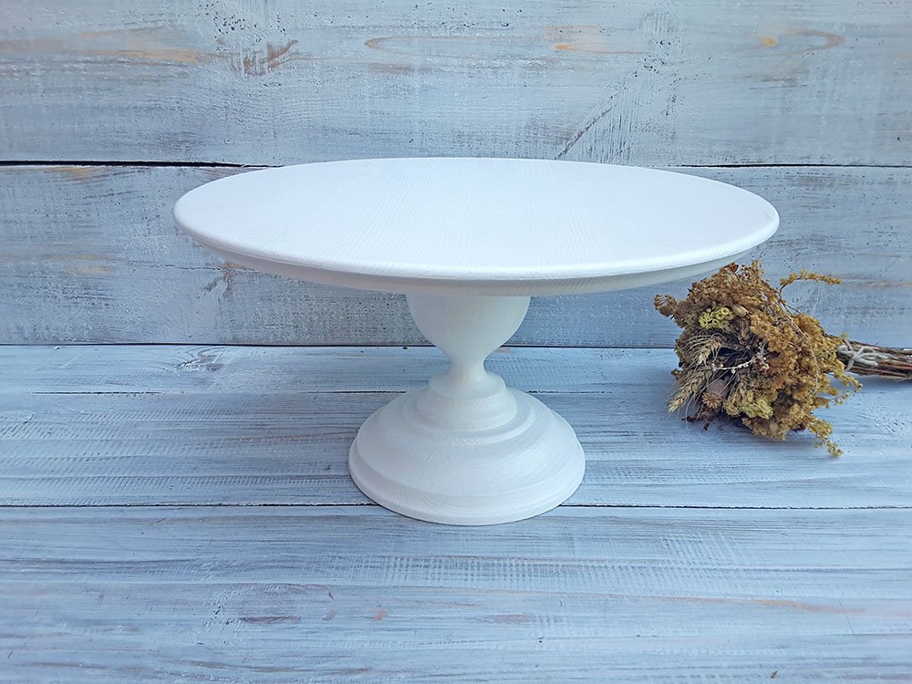 40cm Base para torta blanca de madera para la boda Base para torta
