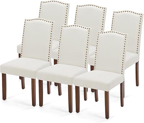 Miniatura 10 de DUMOS Juego de 2 sillas de comedor, sillas modernas para mesa de cocina con patas de madera y asiento acolchado para comedor, cocina, sala de estar,