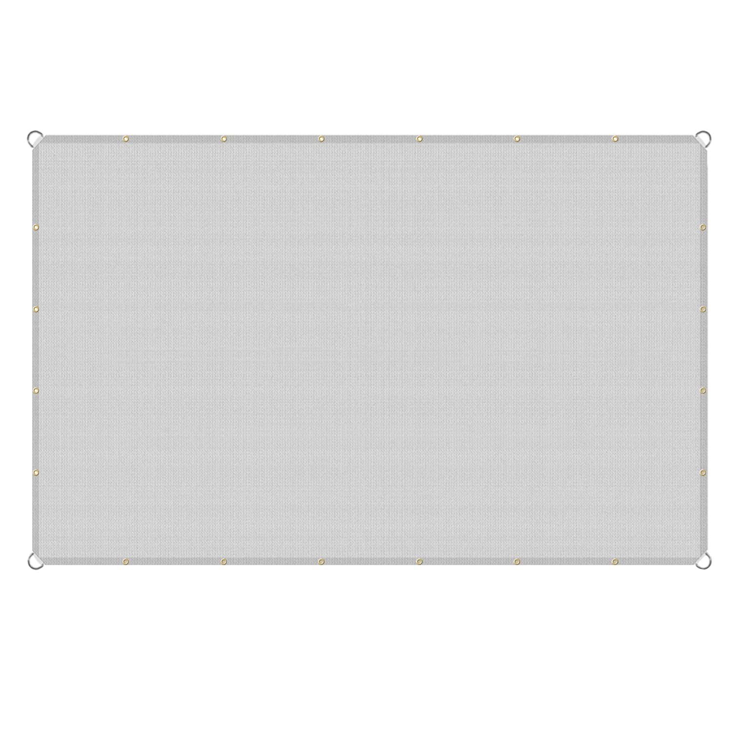 FLORALEAF Straight Edge Sun Shade Sail Rectangle UV Block Canopy for Outdoor Facility - Custom Size Light Grey 12' X 40'