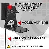 Suport de perete pentru boxă Sonos ERA 300, înclinabil și rotativ, negru, set dublu, 2 bucăți 4