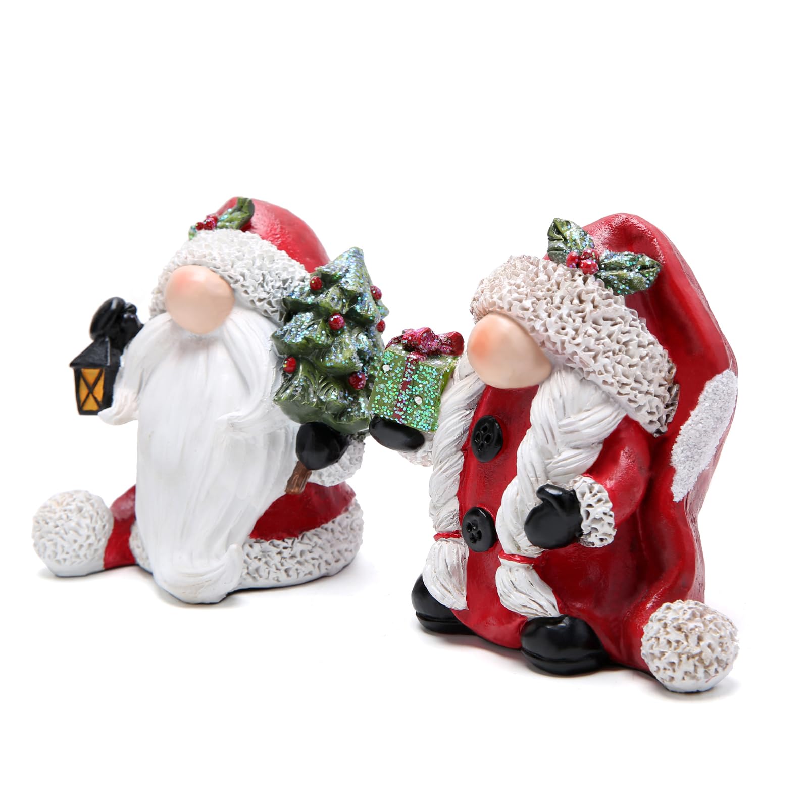Hodao 2 PCS Xmas Hat Gnomes Figurines - Scandinavian Tomte Elf Christmas Decor Gift