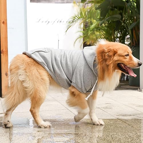 Miniatura 4 de Sudadera con capucha para perro, ropa para mascotas, sudadera con capucha básica con bolsillo para perros pequeños, medianos y grandes, color rojo, L