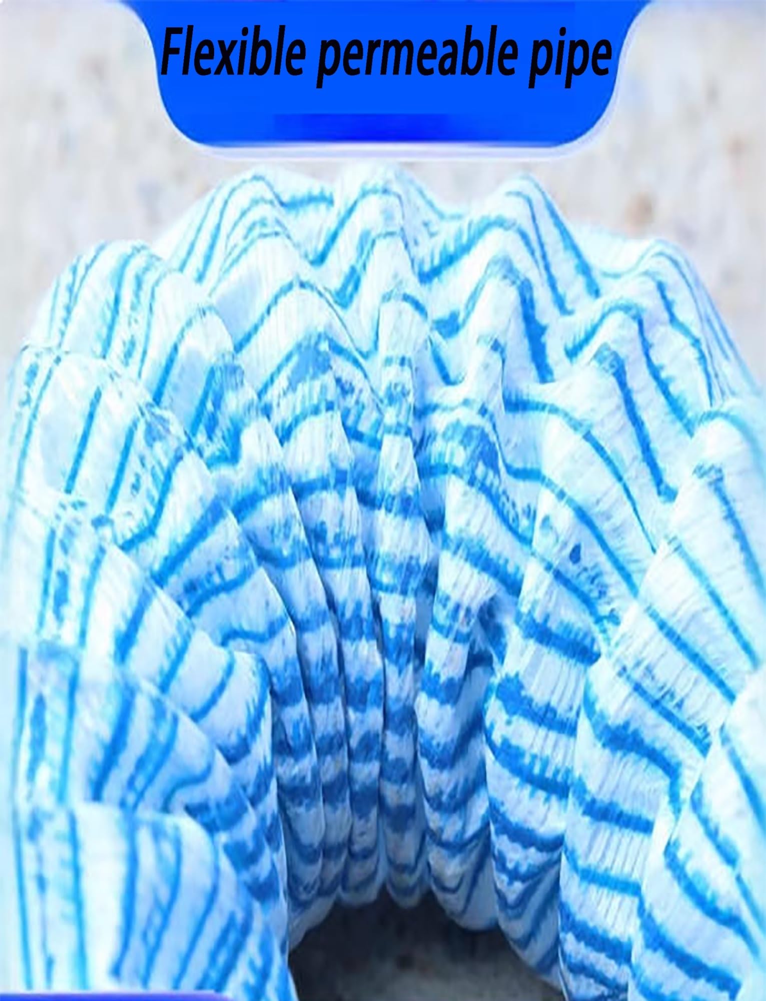 Tubo di Drenaggio Morbido E Permeabile, Tubo di Drenaggio Cieco Flessibile in Plastica per Giardino E Prato, Tubo di Drenaggio Sotterraneo per Paesaggistica (3,9X394)