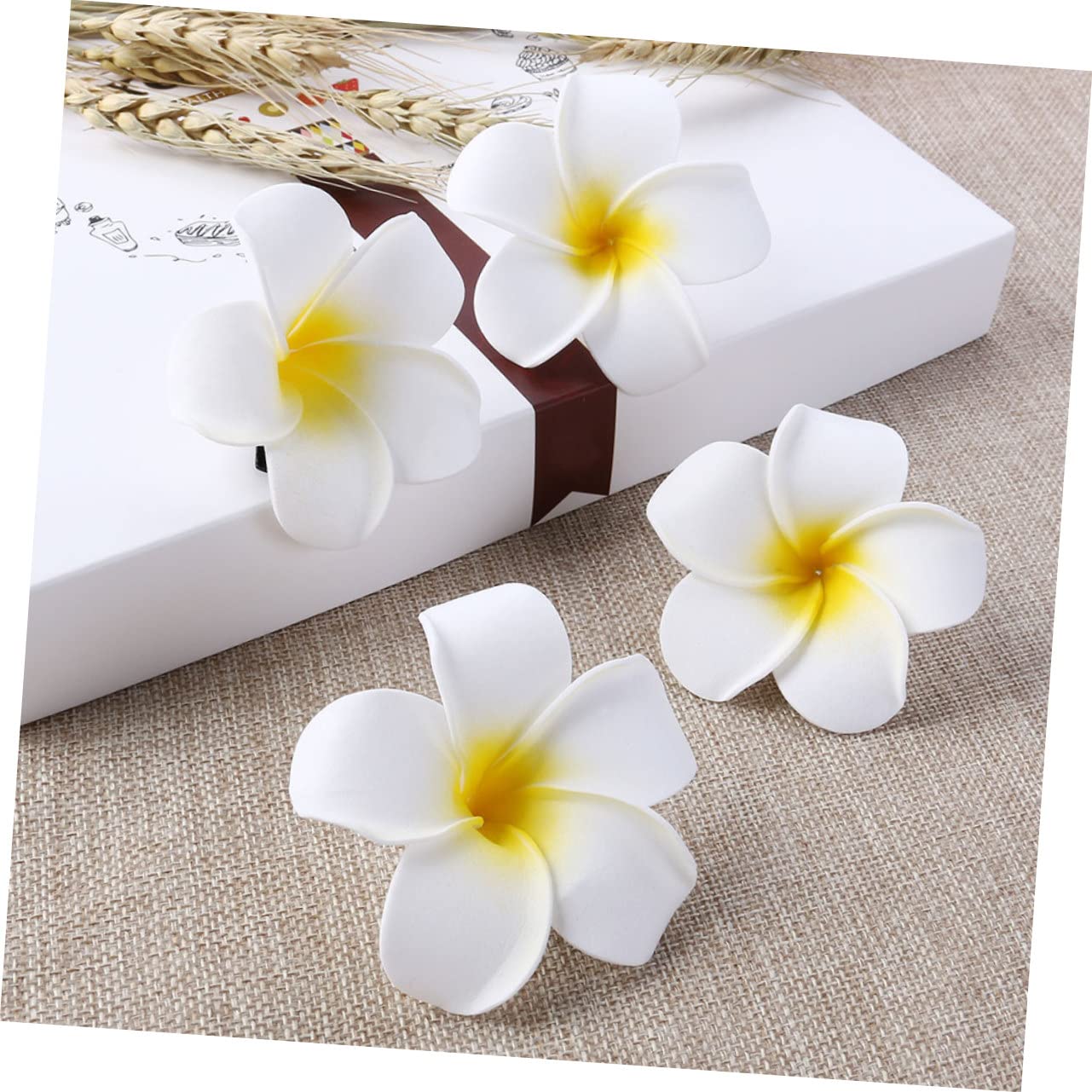 Garneck 5 Set Di Fermagli Per Con Fiori Di Plumeria Unici Forcine Alla Moda Per Donne Ragazze Accessori Per Da Festa Di Nozze 20 Pezzi*5