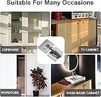 Vista 4 de KesaPlan Kit de placa de reparación de bisagras gruesas de 4 pares con agujero para gabinete, soportes de reparación de placa de acero inoxidable