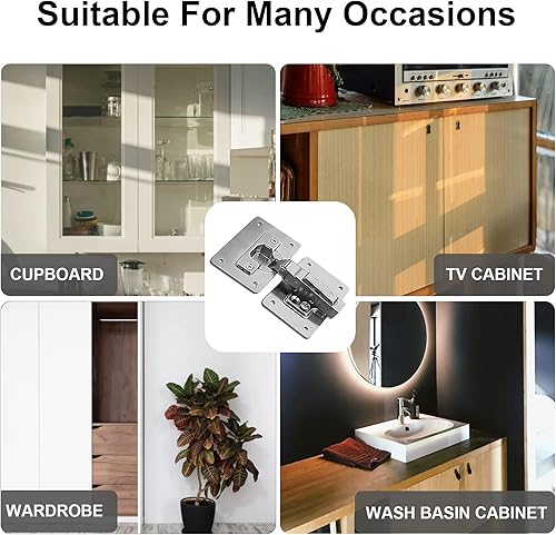 Miniatura 4 de Kit de placa de reparación de bisagra gruesa con agujero para gabinete, soportes de reparación de placa de acero inoxidable resistentes a la