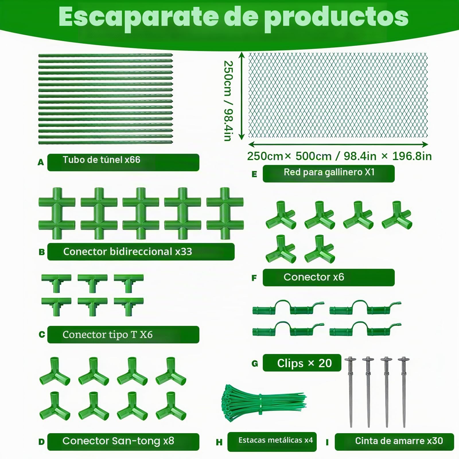 Gallinero, Túneles para Pollos de 320 * 80 * 80cm Rejilla Móvil y Grande para Aves de Corral al Aire Libre, Jaula de Pollo y Pájaros