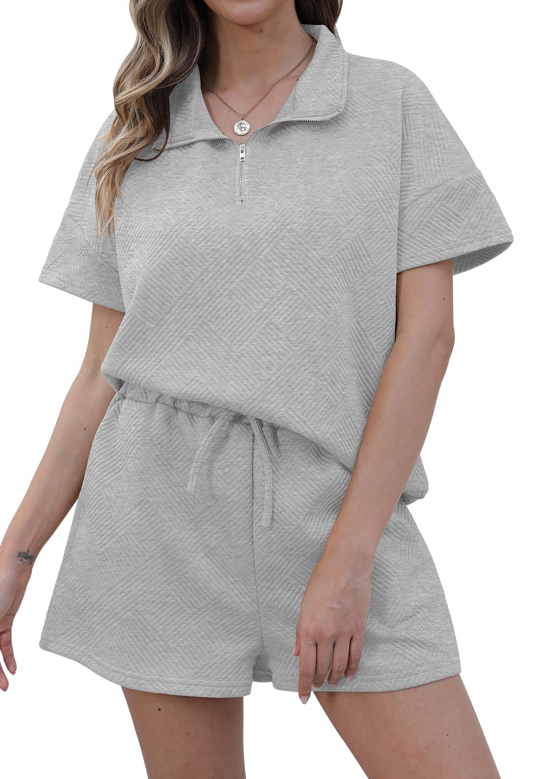 YUNDAI 2 Piece Sets for Women Summer Activewear Sets with Moisture Wicking Running Shorts with Phone Pocket Gym Clothes S-XXL