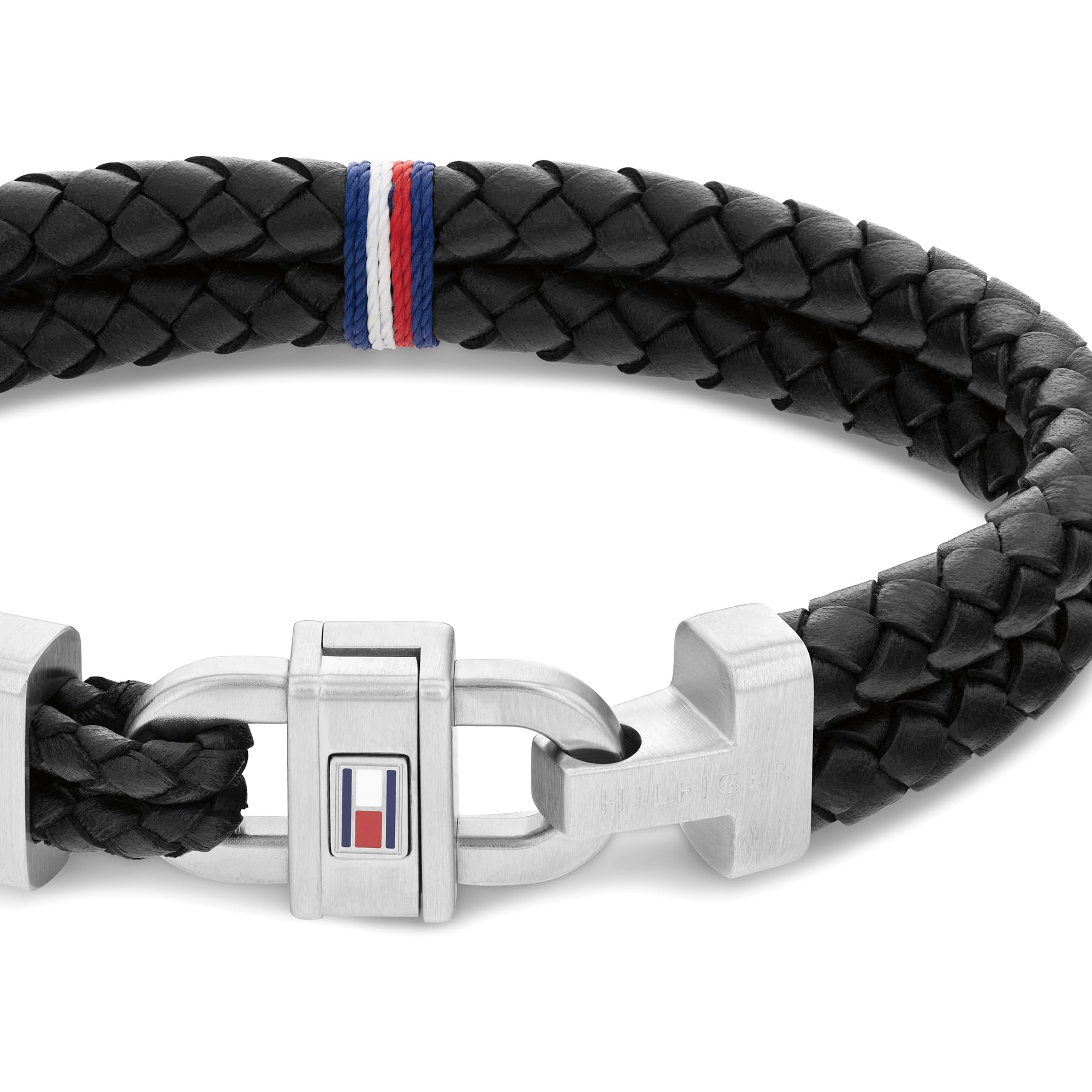Tommy Hilfiger Jewelry Braccialetto da Uomo in Pelle con Chiusura in Acciaio Inox - Disponibile in Blu o Nero