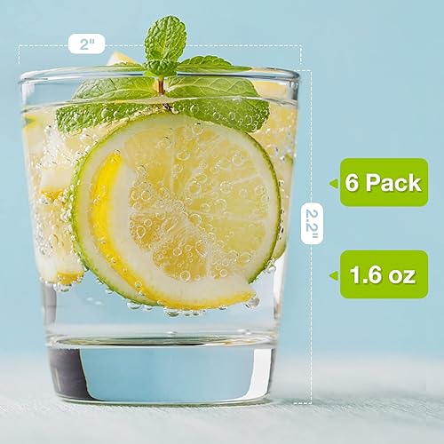 Miniatura 2 de Juego de 6 vasos de chupito con base pesada, vasos de chupito transparentes de 1.6 onzas a granel, pequeños vasos de whisky para vodka, whisky,