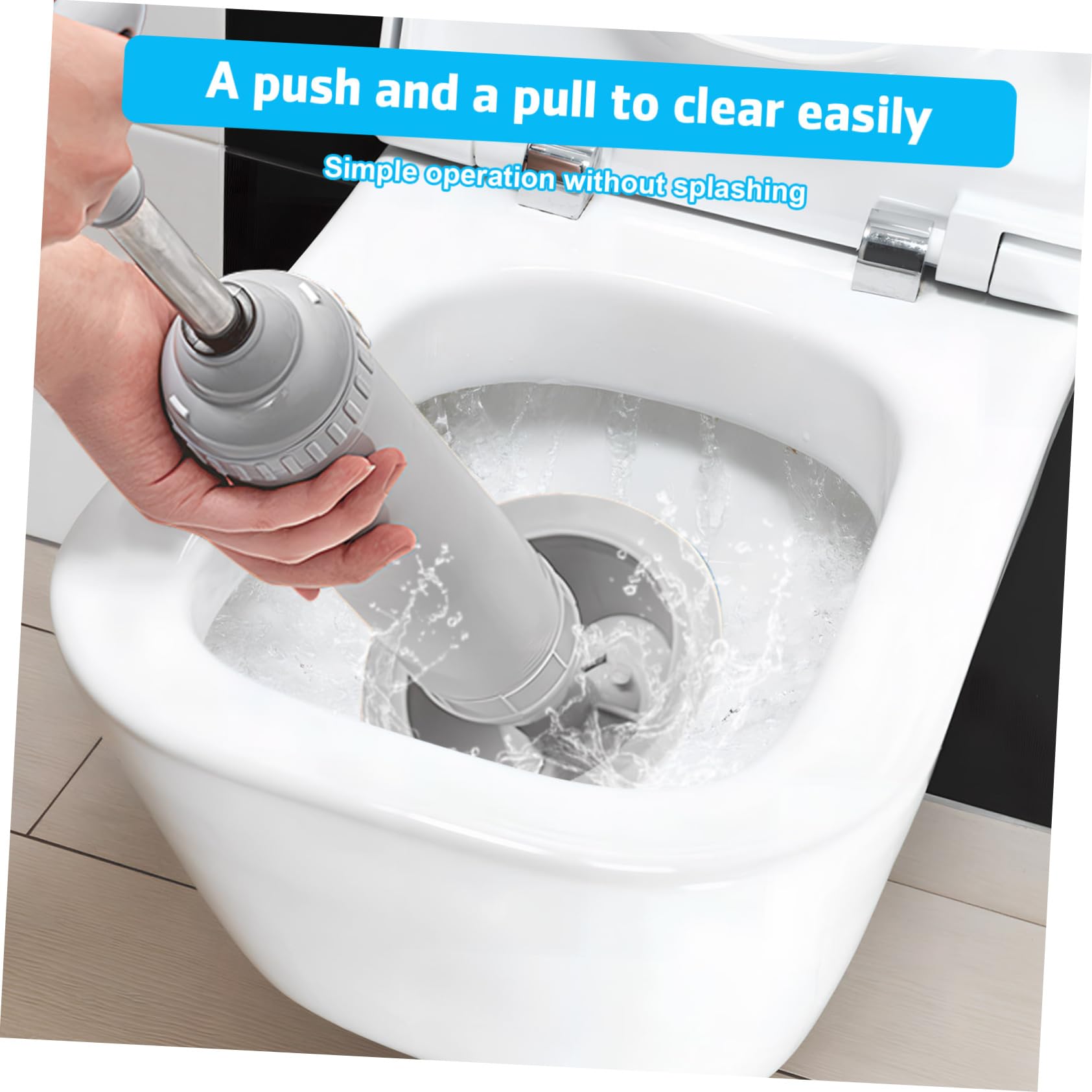 TEHAUX Sturatubi ad Aria Compressa per WC in Acciaio Inossidabile e Pp, ad Alta Pressione, Facile da Usare, per Bagno e Cucina, Vasca e Lavandino
