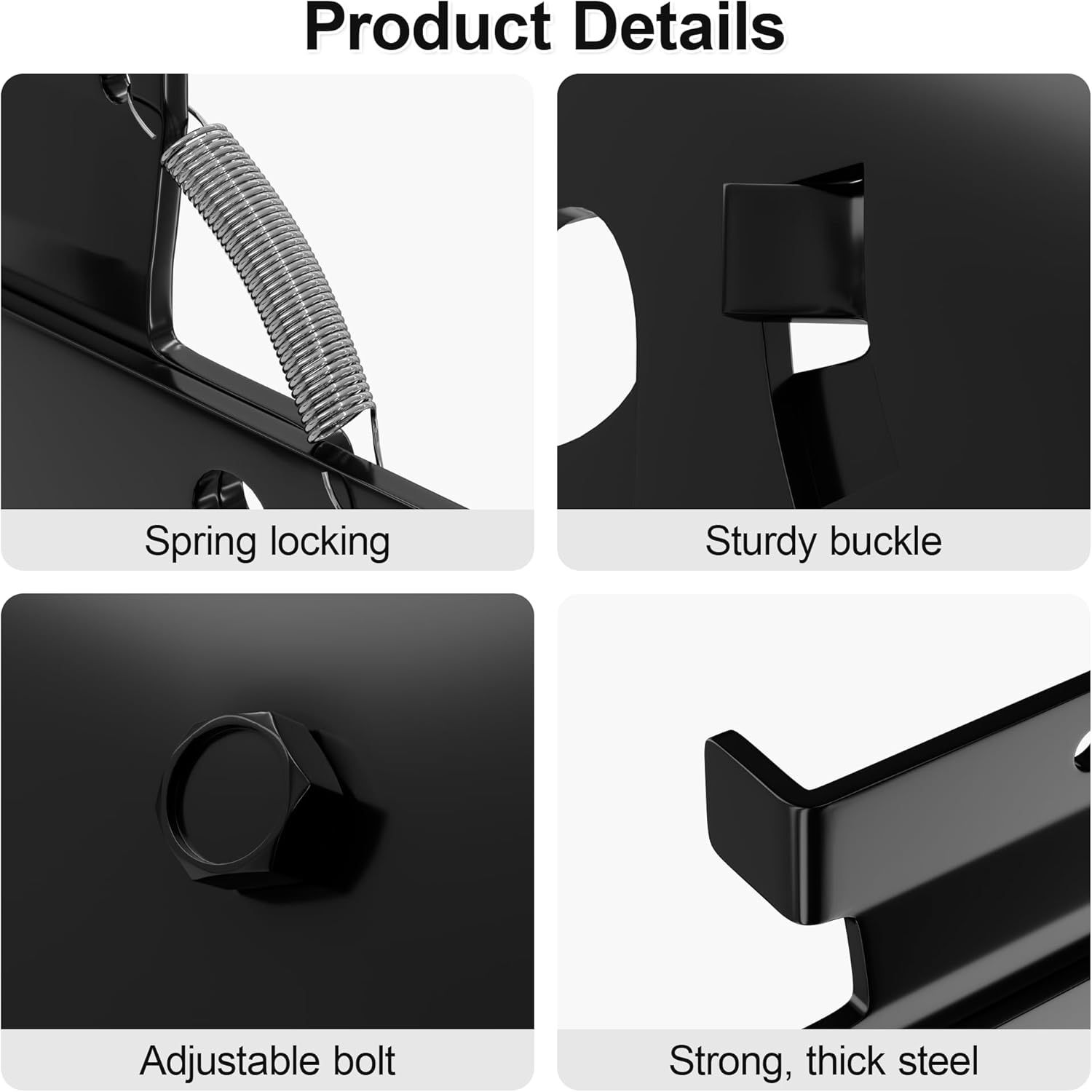 Heavy Duty Self-Locking Post Mount Automatic Gravity Lever Gate Latch for Wooden Fence with Fasteners - Black Finishing Steel Gate Latch to Secure Pool/Yard/Garden