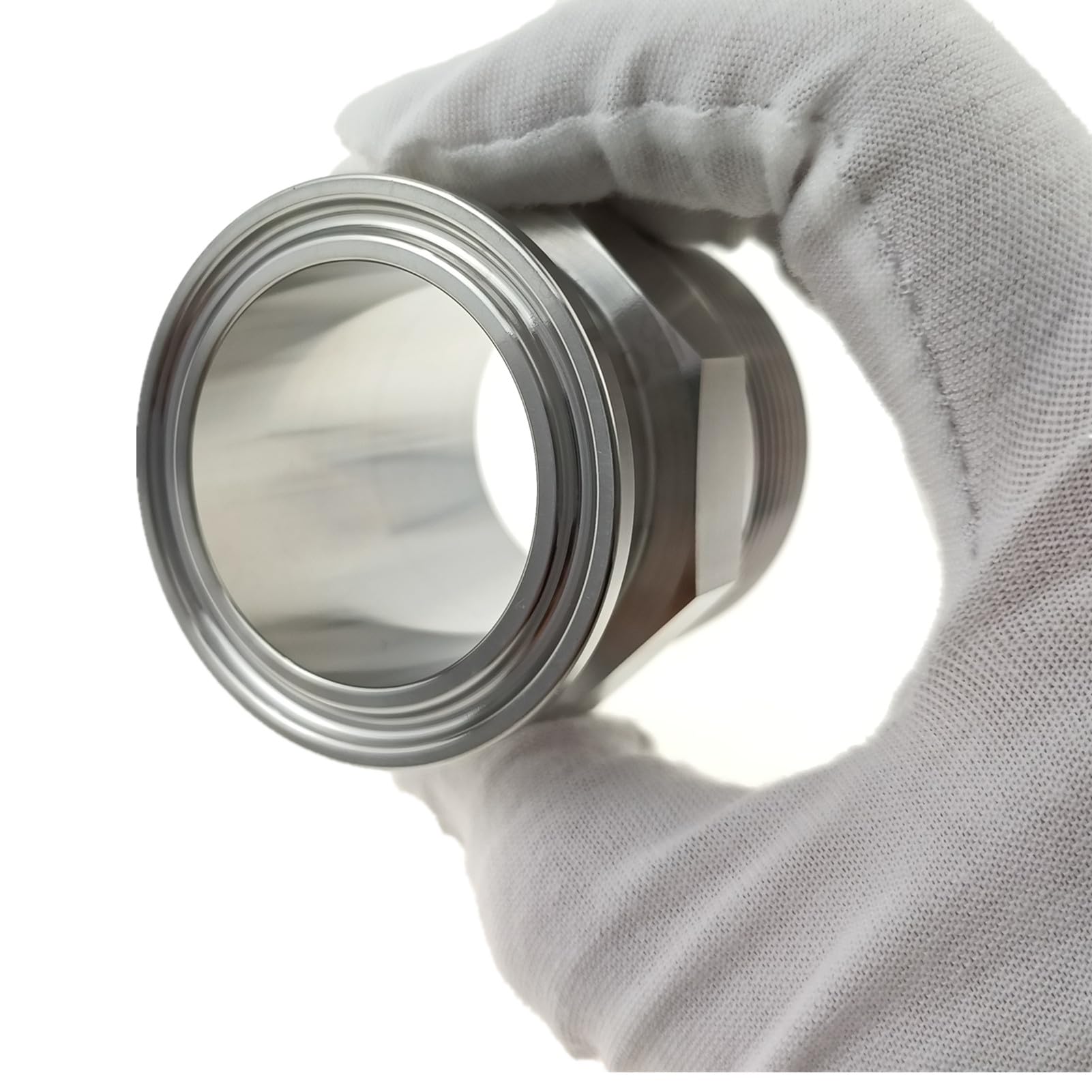 Geife Tri Clamp to NPT Male Threaded Straight Adapter Sanitary Tube Fitting 304 Stainless Steel (1.5