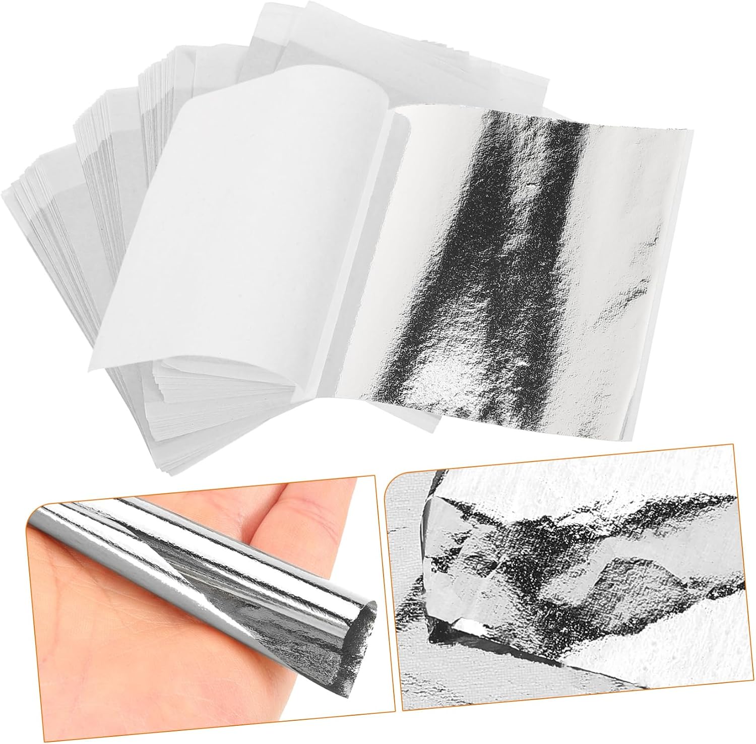 HAPINARY 400sheets Silver Foil Flakes for Decoration for Arts Crafts and Furnishings Imitation for Home Decor and Holiday Parties