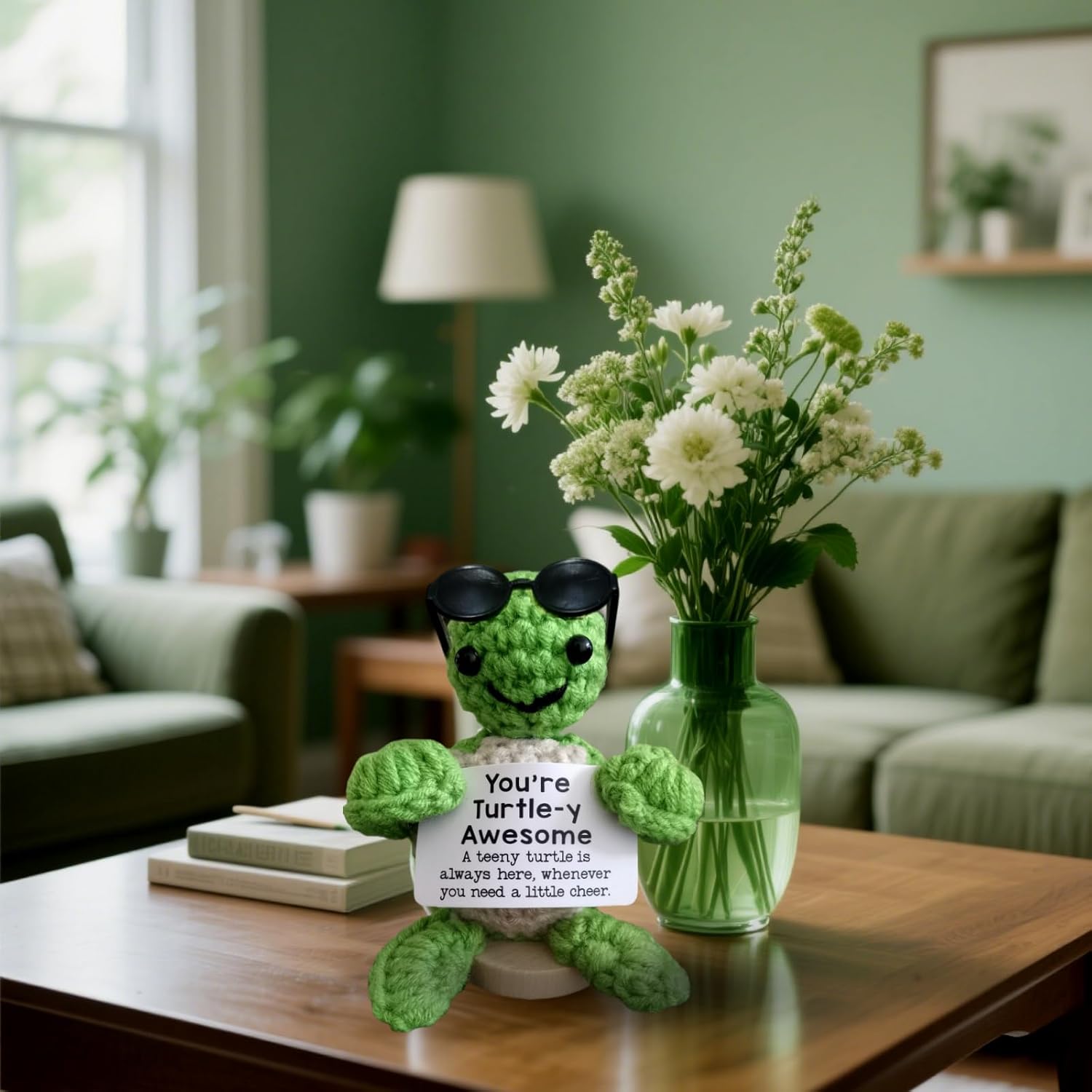 Mini Funny Positive Crochet Animals Already Made Teacher Appreciation Gifts Turtle Stuffed Animal Emotional Support Crochet Inspirational Gifts for Women Birthday Gift Valentines Day Decor - Image 6