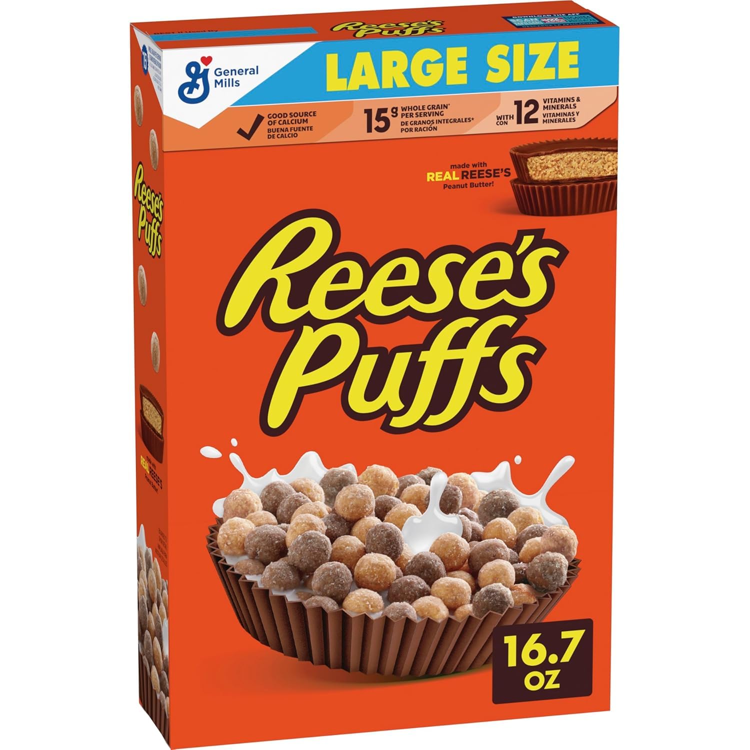 Breakfast Cereal, Chocolatey Peanut Butter Cereal, Large Size, 16.7 oz