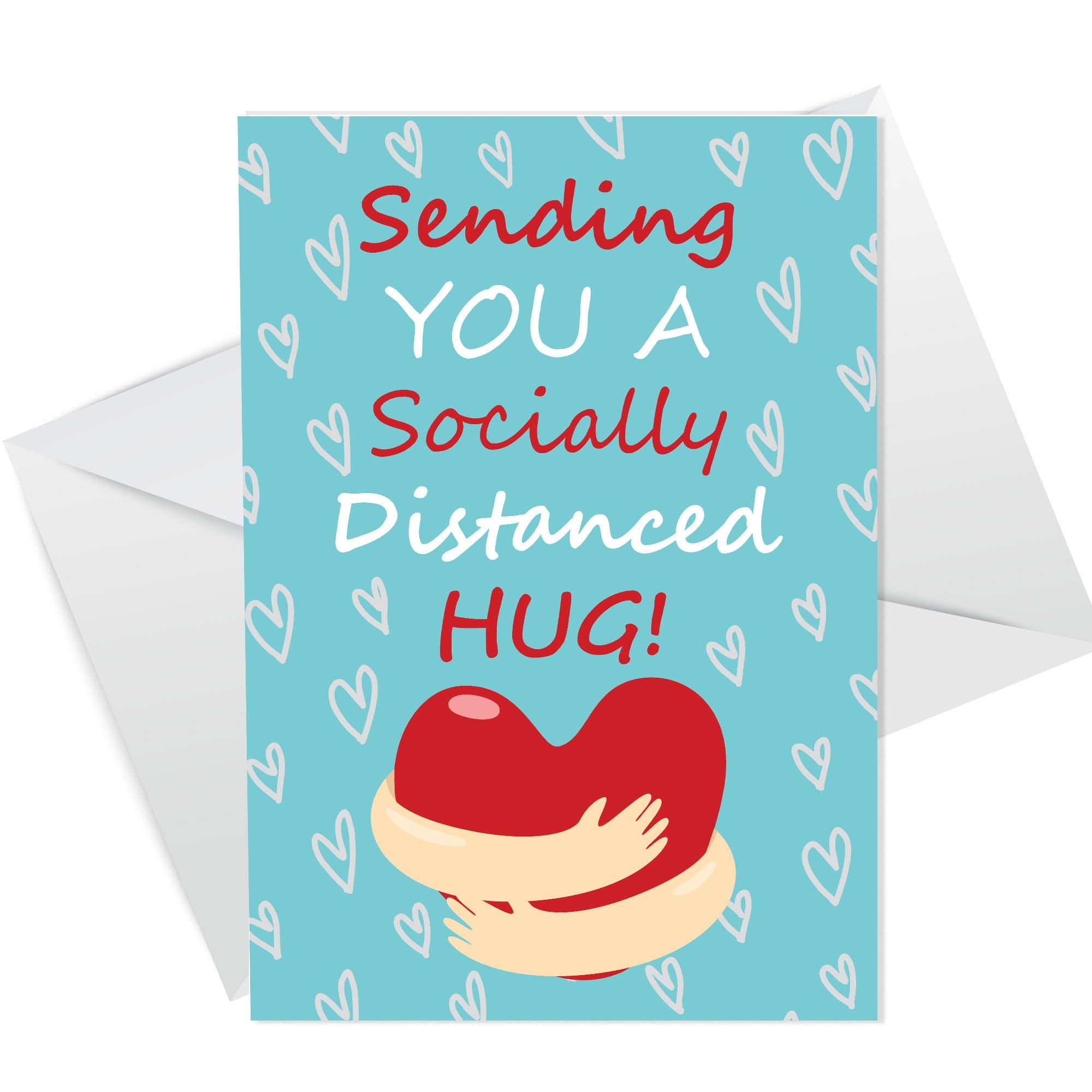 Socially Distanced Hug Card For Best Friend Nan Grandad Lockdown Card Keepsake