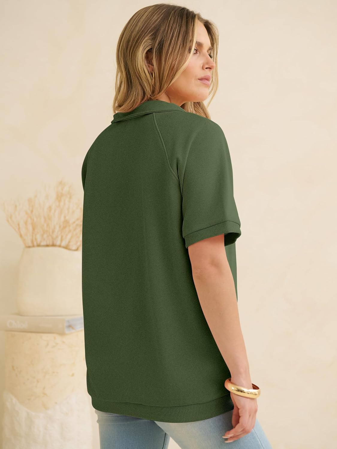 ANRABESS Womens Short Sleeve Tops Oversized Lightweight Sweatshirt Polo Shirts 2026 Summer Casual Button Pullover Top Outfits - Image 6