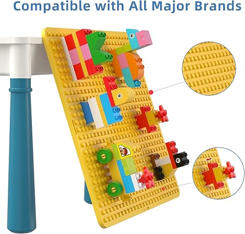 Miniatura 3 de burgkidz Kids 5-in-1 Multi Activity Table Set - Building Block Table with Storage - Play Table Includes 1 Chair and 128 Pieces Compatible Large