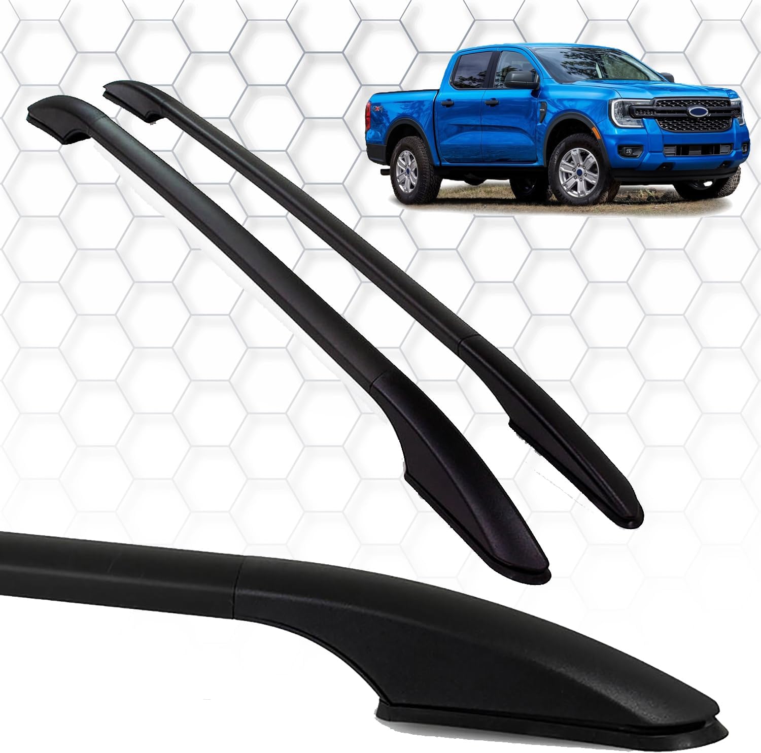 for Ford Ranger F150 2022 2023 2024 Custom Fit Roof Rack Side Rails - 165 LBS Load Capacity, Durable Aluminum Construction Black Color