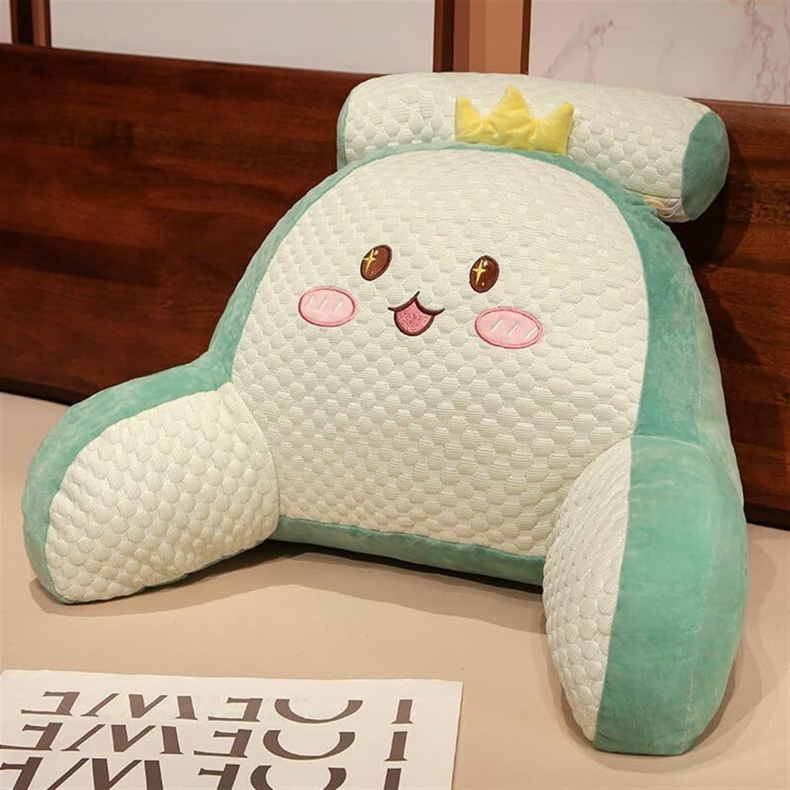 MYXJX back support cushion, Bed Back Support Detachable and Washable Bedrest Cushion Backrest and Waist Pillows(Dinosaur,L)