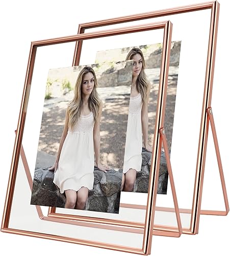AhaGo Marco de fotos flotante (2 unidades, oro rosa, 8 x 10 pulgadas), adecuado para múltiples tamaños de fotos (8 x 10, 6 x 8, 5 x 7), marco de AhaGo Marco de fotos flotante (2 unidades, oro rosa, 8 x 10 pulgadas), adecuado para múltiples tamaños de fotos (8 x 10, 6 x 8, 5 x 7), marco de