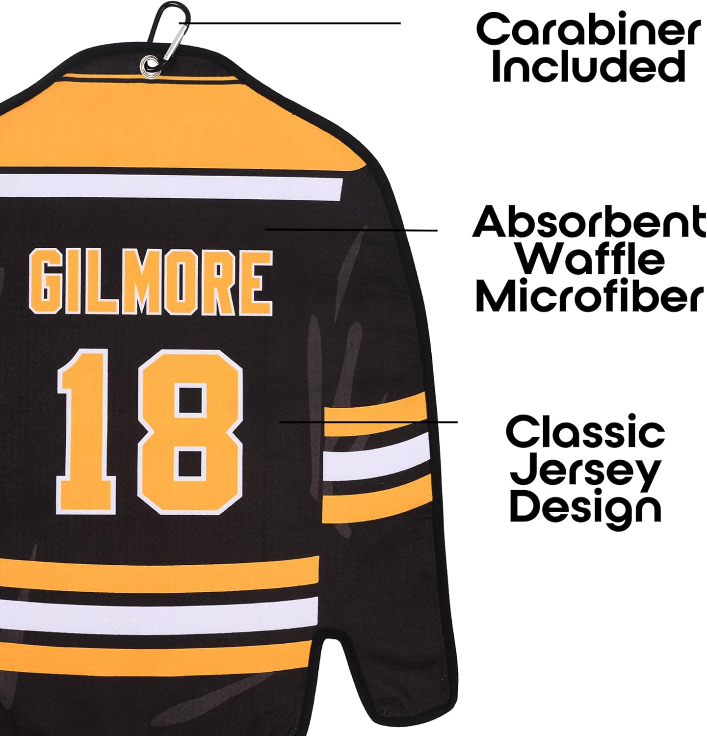 ZEETY Jersey Style Golf Towel with Carabiner – Double-Sided Microfiber Golf Towel for Golf Bags – Great Golf Gift for Men and Women Golfers - Image 5