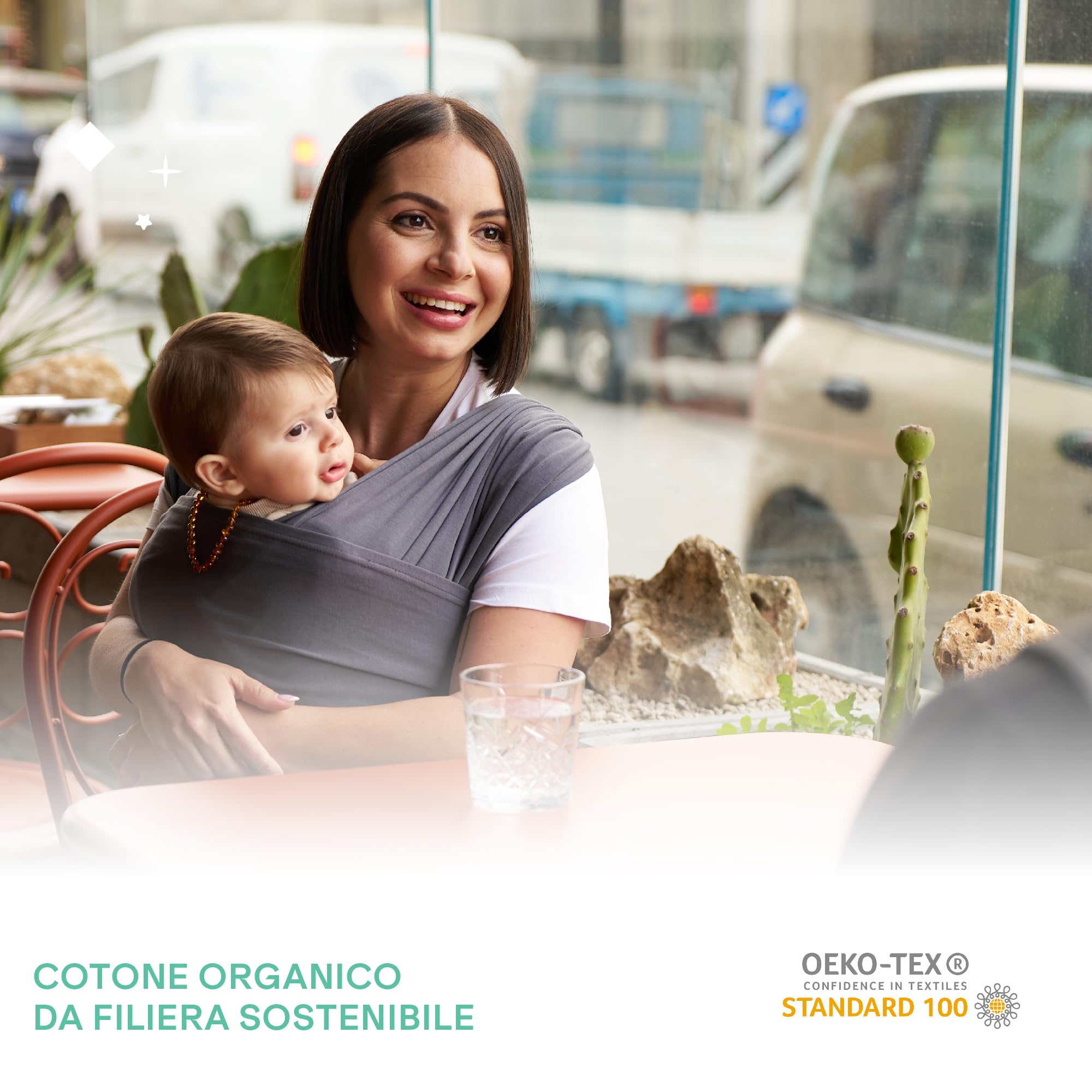 Koala Babycare Fascia neonato porta bebè - Cuddle Band 2.0 Ancora più Resistente – Fascia per neonati in cotone organico testata fino a 15 kg - Facilmente Regolabile e Unisex