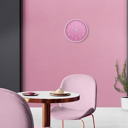 Miniatura 20 de Reloj de pared moderno verde para decoración de sala de estar, reloj de pared grande de 14 pulgadas, funciona con pilas, reloj analógico redondo