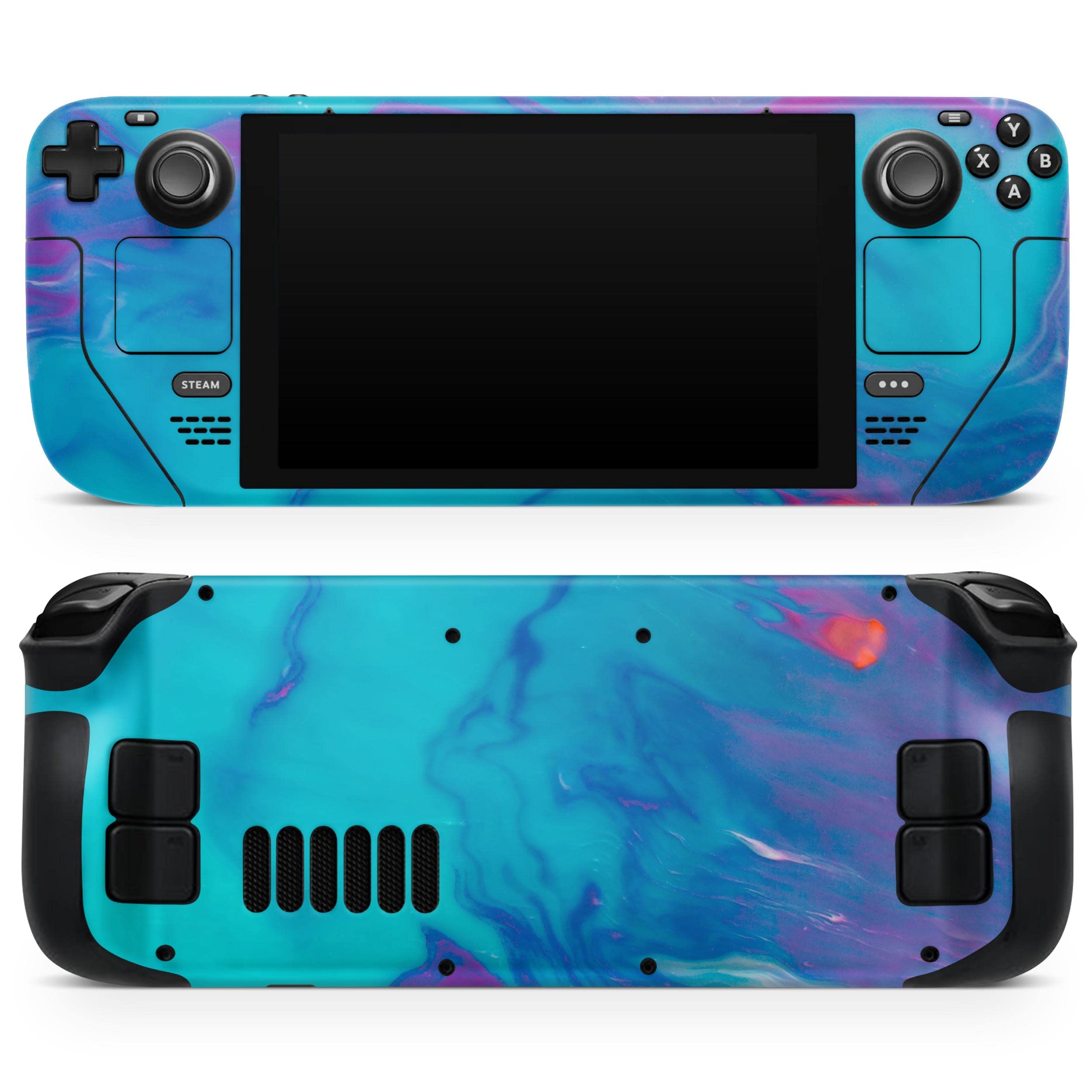 DesignSkinz - Compatible with Steam Deck - PC Skin Decal Protective Scratch Resistant Vinyl Wrap Gaming Cover - Marbleized Ocean Blue