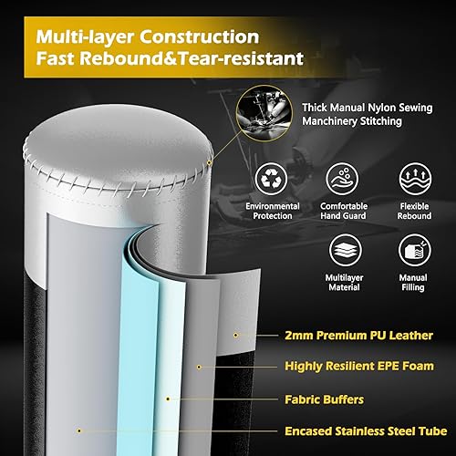 Miniatura 5 de FITVEN Saco de boxeo independiente con guantes de boxeo, bolsa de boxeo pesada con base de ventosa, bolsa de kickboxing para hombres adultos