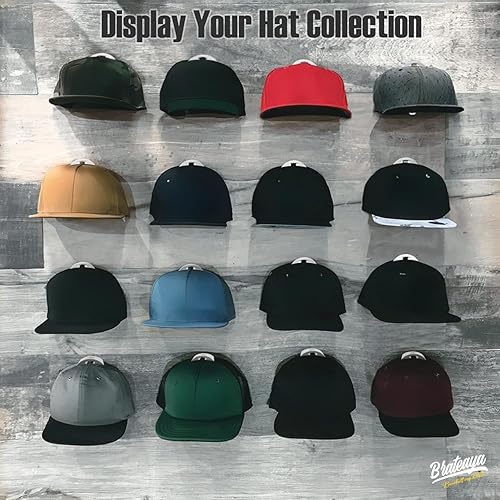 Miniatura 3 de Stronge - Perchas adhesivas para sombreros de pared, organizador de tapas sin perforar, paquete de 20 ganchos para gorras de béisbol, estante para