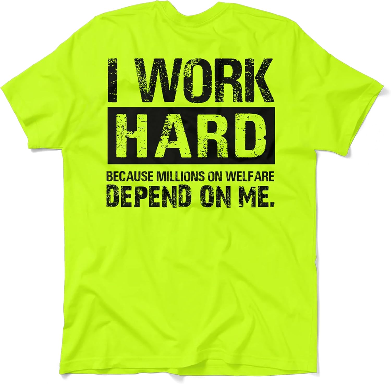 Hi Vis, Hi Viz Welfare Cotton/Poly Blend Half-Sleeve Safety T-Shirt, Funny Work Shirts for Men, Safety Yellow