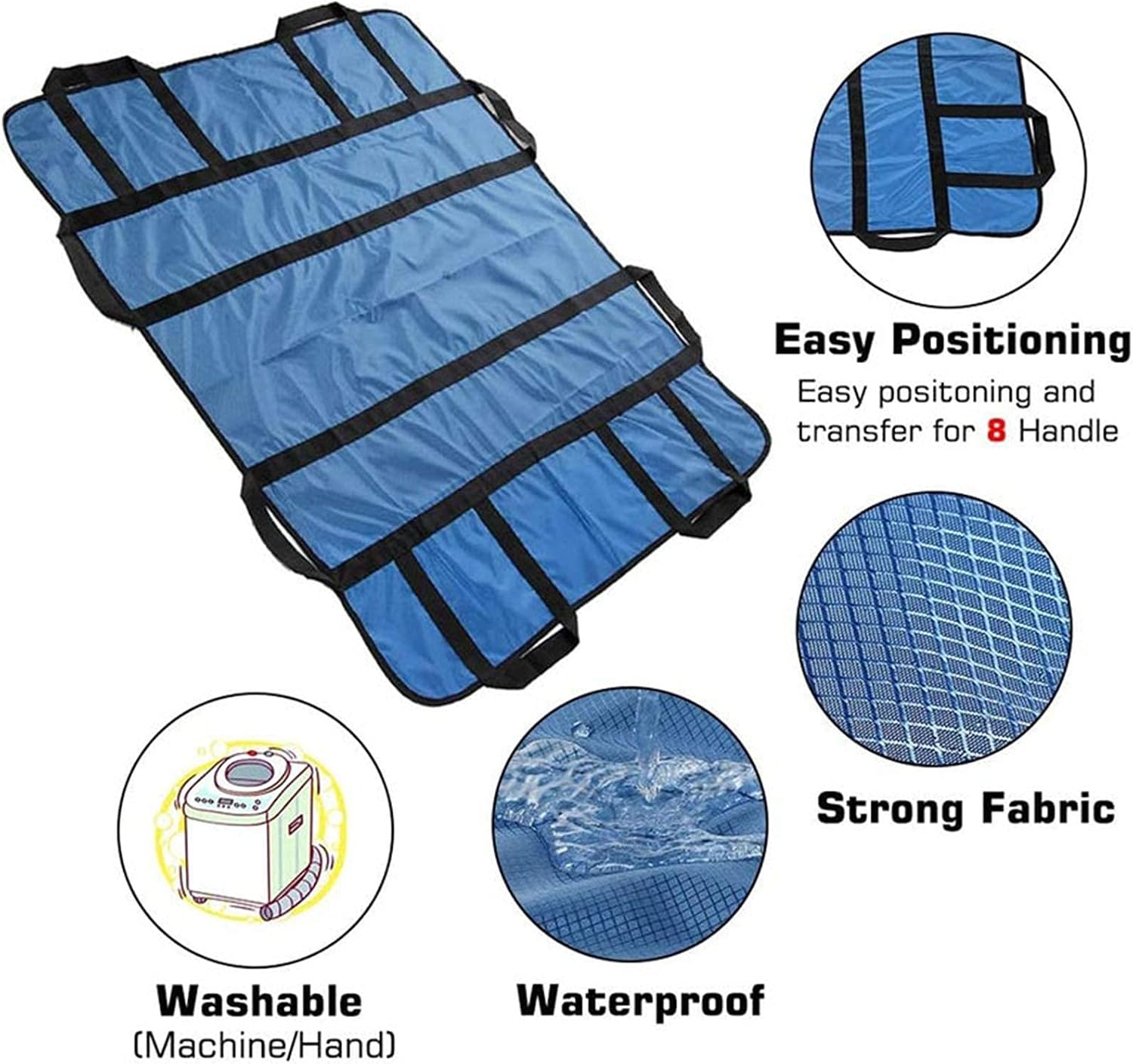 Positioning Pad Transfer Board with Handles - Slide Sheet Lift Mat for Incontinence Care - Protective Bed Mat for Caregiver Patient Support