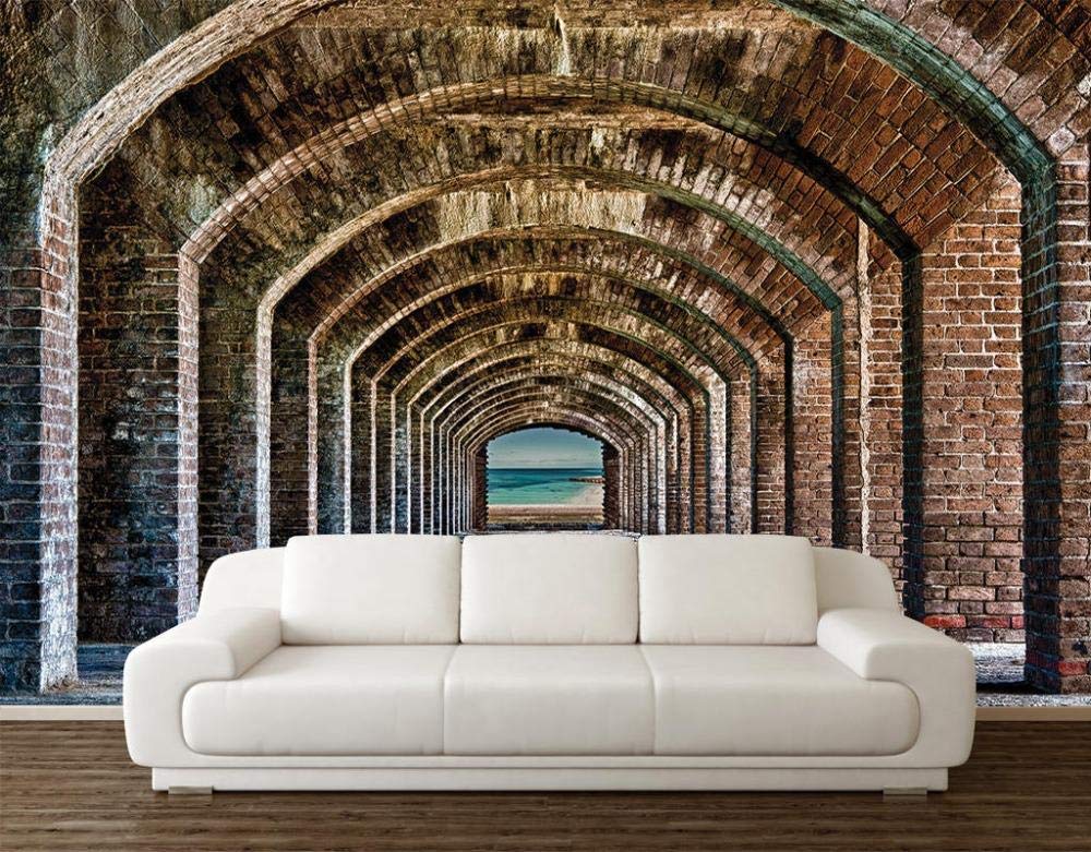 Papier peint photo brique 3D pour grand salon moderne 400x280 cm