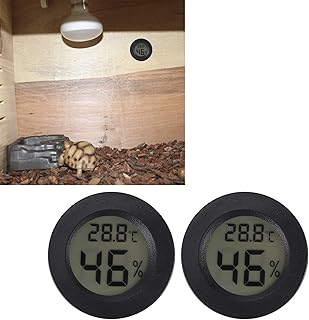 Mini Hygrometer Thermometer,2PCS Mini Digital LCD Thermometer Hygrometer Round Shape Temperature Humidity Meter for Baby Room,Reptile Incubator,Home,Office