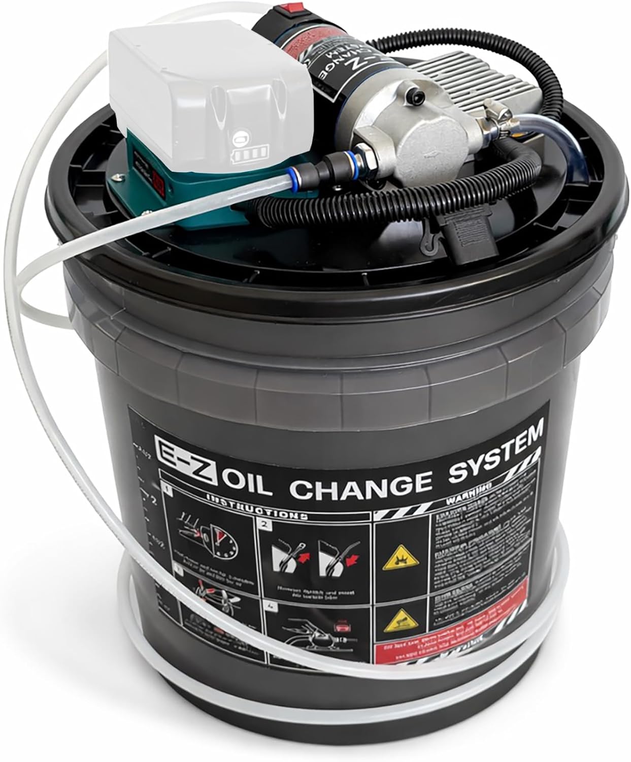 Battery Powered Oil Extractor for Jet Ski & Sea-Doo – Portable Self-Contained Oil Change Pump for Boats, PWC, Marine & Small Engines (12V Battery Clips)