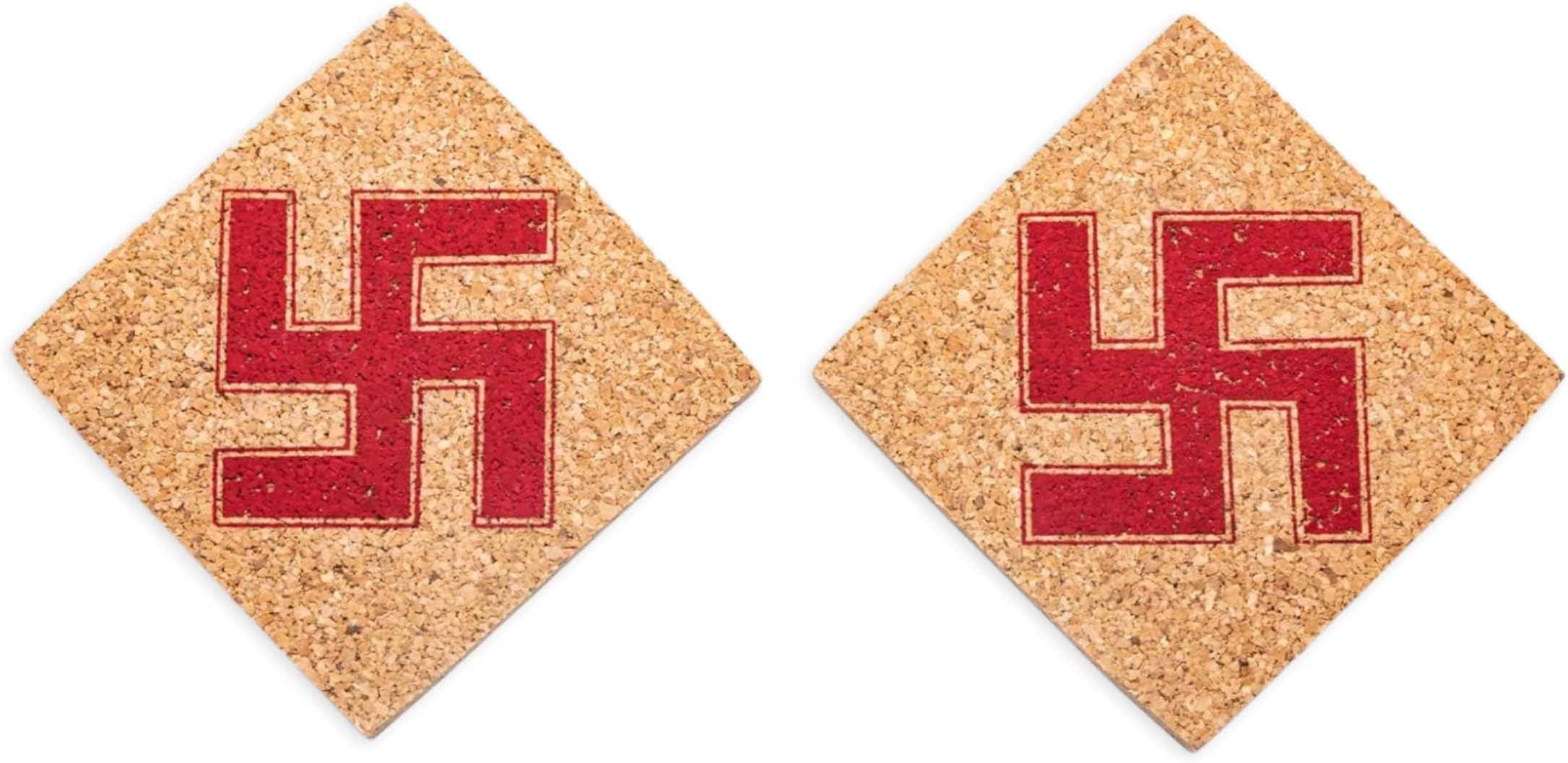 Plus Value Cork Swastik Vastu Remedies for Overhead Beams, Pillars in Center Brahmasthan of Home Office (Size 3 Inches, 2pcs)