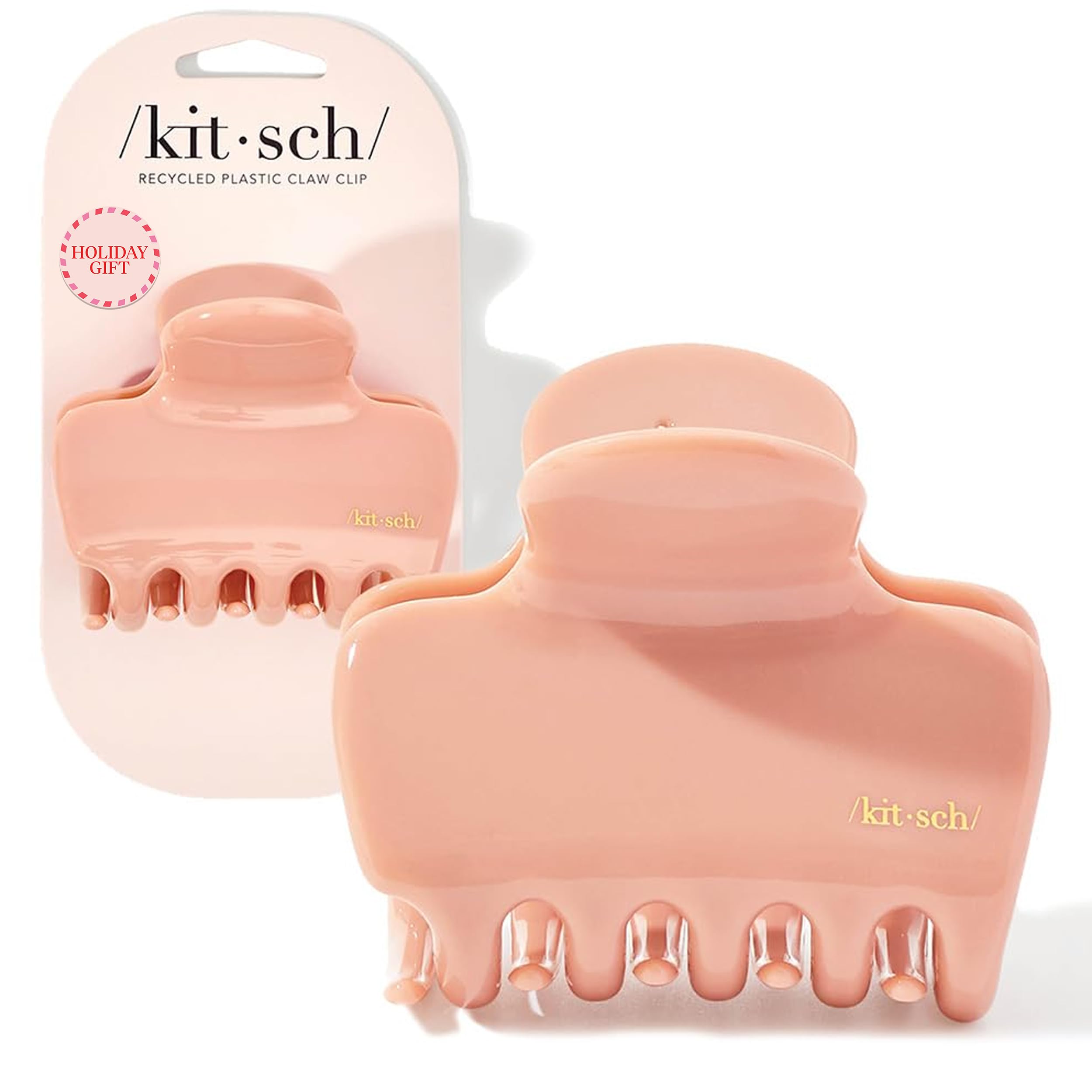 Kitsch Recycled Plastic Puffy Medium Nail Clips, Hair Clips for Women Hair Clips for Thick Hair Claw Hair Clips for Thin Hair Accessories for Women, 1 Piece (Rosewood)