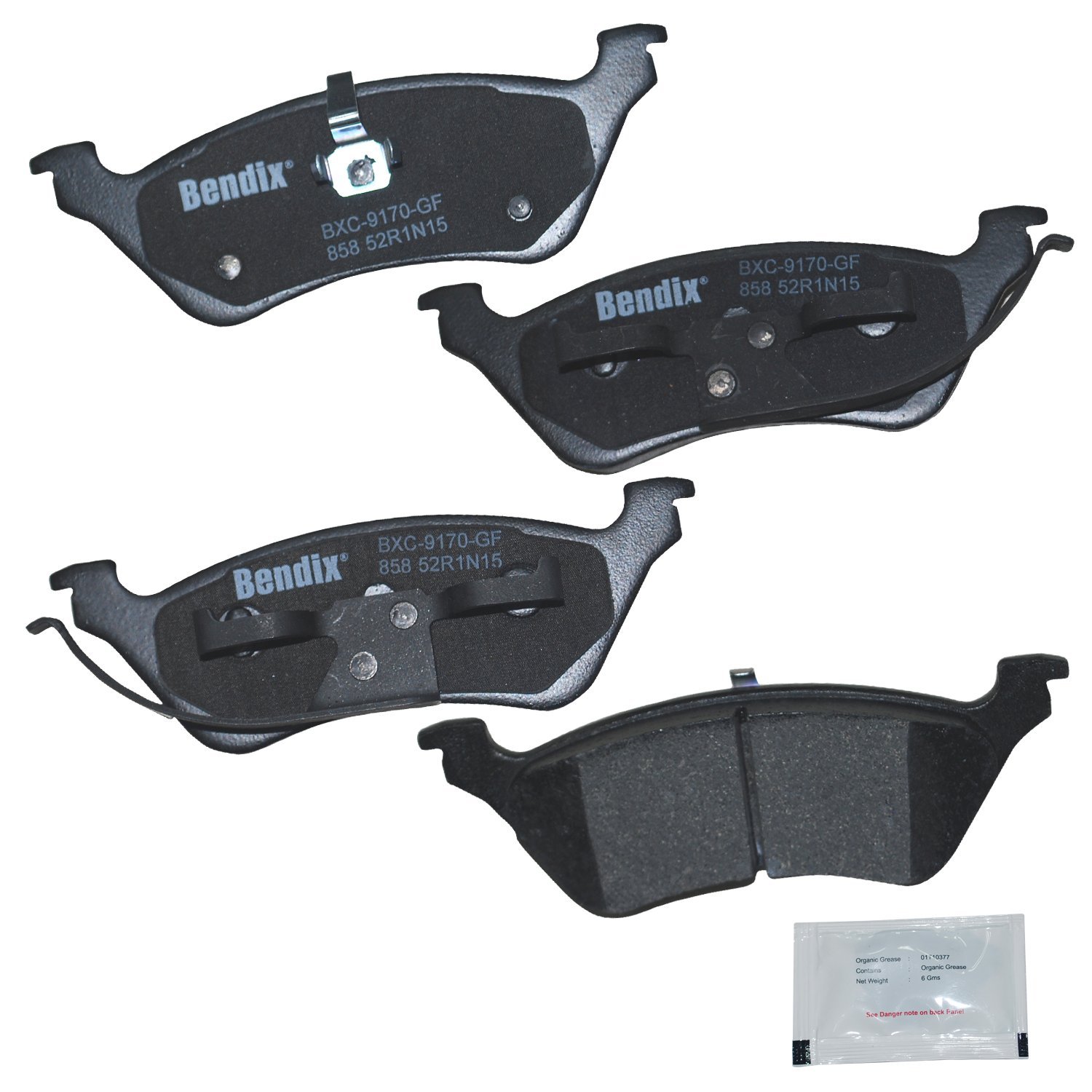 Bendix Priority1 CFC858 Ceramic Rear Brake Pads for Chrysler Town & Country 2007-2001, Voyager 2008-2001, Dodge Caravan 2007-2001, Grand Caravan 2007-